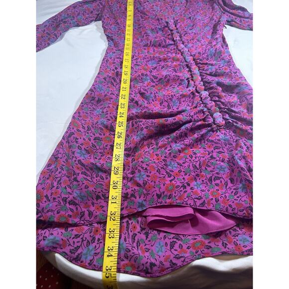 Veronica Beard Silk Verona Floral Mini Dress Womens Size 2 Pink Designer Party - Picture 14 of 15